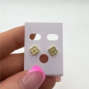 Gold Clover Stud Earrings